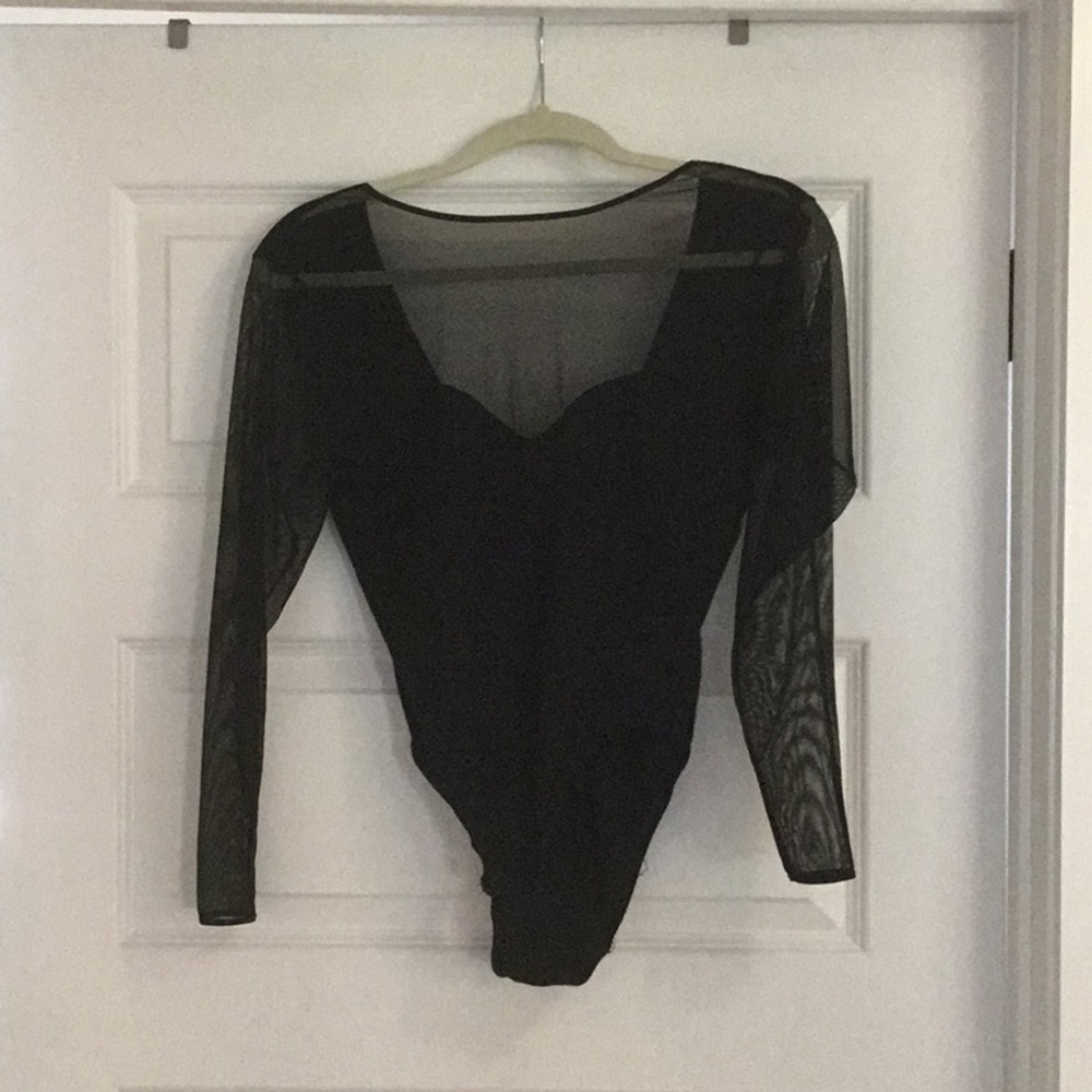 1980’s black long sleeved bodysuit